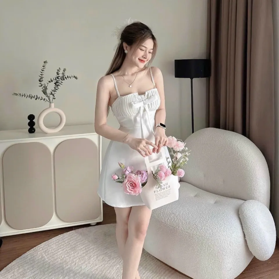 Váy lụa ngủ, váy lụa đi biển cao cấp. Váy dây đẹp.Giảm 10% khi mua 2sp |  Shopee Việt Nam