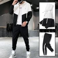 Autumn Men Casual Tracksuit New Male Joggers Hooded Set Outfit Jackets+Pants Two Piece Sets Hip Hop Street Running Sports Suit