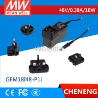 MEAN WELL GEM18I48-P1J 0.38A 48V Meanwell GEM18I 48V 18W AC-DC อะแดปเตอร์ทางการแพทย์แบบเปลี่ยนได้ความน่าเชื่อถือสูง