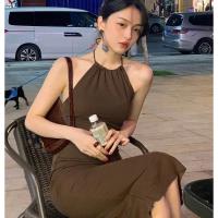 Ready Stock Korean Fashion R Dress New Style With Sleeveless One-Shoulder Woman Sexy Dress