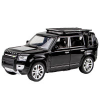 1:24 Land Rover Defender จำลองล้อแม็ก SUV รุ่นเสียงและแสงดึงกลับของเล่นเด็กรถออฟโรดรุ่น