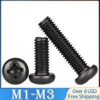 Round Head Cross Screw Black M1 M1.2 M1.4 M1.7 M2 M2.5 M3 Electronic small size Recessed Pan Head Phillips Screws DIN7985 GB818 Screw Nut Drivers