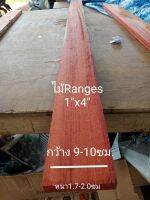 ไม้จริง(Wood)ขนาด1"x4" ชื่อไม้Rangas Wood มีสีแดงหรือสีเหลือง มีลายไม้สวยงามชัดเจน เป็นเนื้อแข็งปานกลาง (ไสกบพร้อมนำไปใช้งาน)