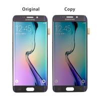 จอ LCD แบบดั้งเดิมอะไหล่ซัมซุง Galaxy S6 EDGE PLUS G928 G928F สัมผัสหน้าจอ LCD หน้าจอปุ่ม Home สำหรับ 5.7 "Samsung S6 EDGE + จอแอลซีดีพร้อมกรอบ