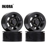 INJORA 4Pcs Plastic 1.55 Beadlock Wheel Rim White/ Black for 1/10 RC Crawler Car Axial 90069 D90 TF2 Tamiya CC01 LC70 MST JIMNY