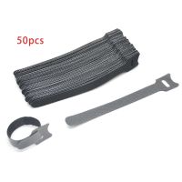 50pcs Reusable Cable Ties Nylon Strap Hook Loop Ties Tidy Tool 50Pcs 1.2X15CM Reusable Cable Winder Nylon Cable Cord Organizers