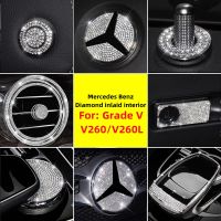 For Mercedes-Benz V Class V260 L W447 Steering Wheel Air Vent Key ring Diamond Decoration Crystal Interior Sticker Accessories