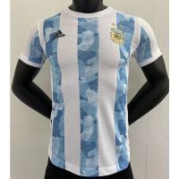 ~ เสื้อกีฬาแขนสั้น ลายทีมชาติฟุตบอล Argentina 20-21 ชุดเหย้า คุณภาพสูง ไซซ์ S-XXL