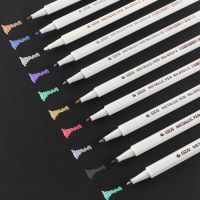 10pcs Painting Marker Pens Set Metallic Color Pens School Office Drawing Color Pens Oil Ink Marker Papeleria Supplies