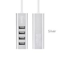 hoco. ฮับ ​​USB“ HB1” USB-A ถึงสี่พอร์ตชาร์จ USB 2.0 และซิงค์ข้อมูล