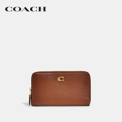 COACH กระเป๋าสตางค์ผู้หญิงรุ่น Medium Zip Around Wallet สีน้ำตาล CH806 B4L4A