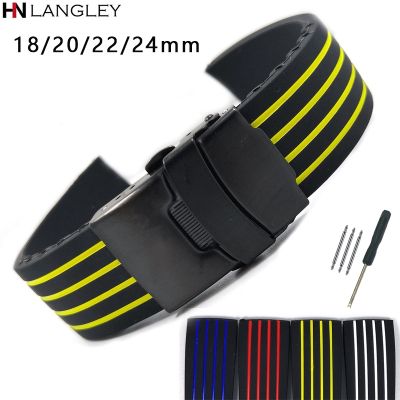lipika 18mm 20mm 22mm 24mm Silicone Strap Waterproof Rubber Band Replacement Watchband For Samsung Galaxy Watch4 Classic For Huawei GT2