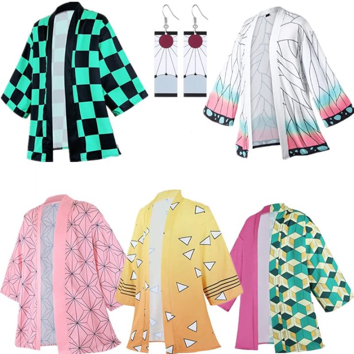 Ready Stock-Anime Demon Slayers Haori Kimono Cosplay Costume Kimetsu No ...