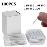 50/100Piece 14G Body Piercing Needle Lot Surgical Steel 16G Disposable Sterilized Piercing Needle Tattoo Ear Nose Nipple Pircing Electrical Connectors