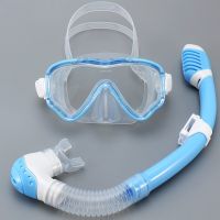 Light-Blue Set New Kids Diving Mask Childrens HD Scuba Snorkel Goggles Set Small Face Snorkel Tube Kid Diving Goggles Swimming