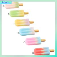 ADAM 35Pcs ยาว41.5มม. เสน่ห์ไอศครีม7สี หนา5.5มิลลิเมตร กว้าง14.5มม. จี้รูปไอศกรีมทำจากเรซิ่นสีรุ้ง ปริมาณที่เพียงพอ เรซิน เสน่ห์น่ารักกับลูป งานฝีมือดีไอวาย