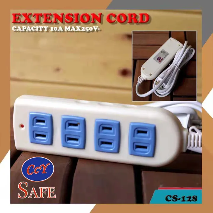 CcY CS128 Safe Extension Cord (White3 meters) Lazada PH