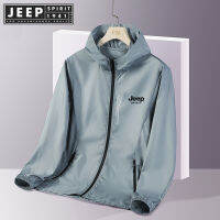 ~ JEEP SPIRIT 1941 ESTD เสื้อกันแดดของผู้ชายฤดูร้อนครีมกันแดดแจ็คเกตผ้าไหมน้ำแข็งเสื้อผ้ากลางแจ้งลำลองขนาดใหญ่เสื้อแจ็คเก็ตน้ำหนักเบาเป็นพิเศษกันแดดระบายอากาศ