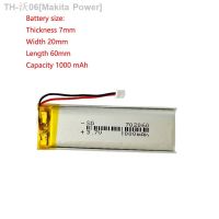 Polymer Lithium Battery 702060 3.7v 1000mah In Stock For Wall Lamp/Beauty /Massage Instrument/Vimoto V3 V6 V8 Motorcycle Headset [ Hot sell ] Makita Power