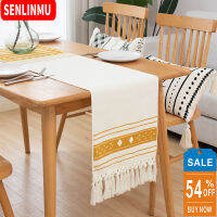 Nordic Table Runner Tassel Modern Luxury Cotton Line Knitting Hand-made Cabinet Dust Cover with Placemat Dining Table Decoration