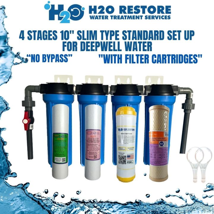 Water Filter 4 Stages 10” Slim Type Hydrosep Standard Deepwell No ...