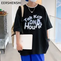 EERSHENSHI เบาและระบายอากาศได้แขนสั้นสำหรับผู้ชาย,เสื้อยืดแขนลำลองขาสั้นทรงหลวม