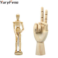 YuryFvna 2 pcs 5.5 Inch Wooden Human Mannequin 7 Inch Wooden Drawing Manikin Human Hand Human Artist Model for Drawing Sketch