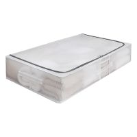 Foldable Underbed Bags with Clear Window Blankets Clothes Comforters Storage Bag Zippered Organizer for Bedroom