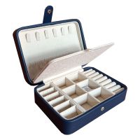 New 2023 Leather Portable Jewelry Box Double Simple Earrings Ring Jewelry Casket Can Hold 68 Earrings