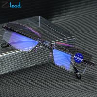 Zilead Reading Glasses Men Anti Blue Rays Presbyopia Eyeglasses Antifatigue Computer Frameless with 1.5 2.0 2.5 3.0 3.5 4.0