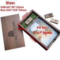 New Free Custom Laser Engraving Wooden Album box (5x7 inch Photo) and Wooden USB3.0 Pendrive 512GB 256GB 128GB 64GB 32GB 16GB