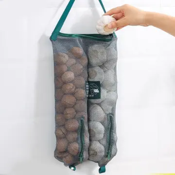 Reusable Kitchen Hanging Mesh Bag Home Fruit and Vegetable Storage Net Bag  for Ginger Garlic Potatoes Onions