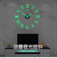 ZZOOI Luminous Acrylic Mirror Wall Clock Sticker Fashion Home Decoration Living Room Stickers DIY Quartz Clocks Watch 3D Roman Numeral