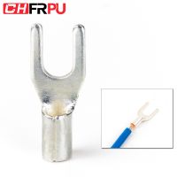 【YF】□  100pcs UT Non-Insulated Fork U-Type Terminal Tin-Plated Terminals Assortment Cable Wire Crimp 0.5-4mm²