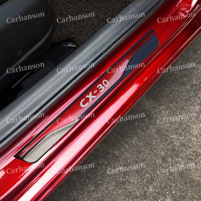❉☢ Car Door Sill Cover Accessories For Mazda Cx-30 Cx30 Cx 30 Auto Stainless Steel Scuff Pedal Protector Styling Sticker 2019 2020