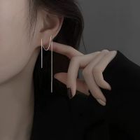 925 Silver Needle Long Earrings Wire Tassel Chain Drop Earring Womens Ear Line Straight Hanging Earings Jewelry Gifts