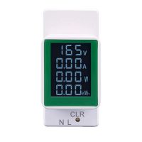 4IN1 DIN Rail AC Monitor 110V 220V 100A Voltage Current KWH Electric Energy Meter VOLT AMP Voltmeter Ammeter Wattmeter