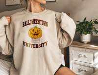 Halloweentown University Sweatshirt Cute Fall Sweatshirt festival Pumpkin Graphic Shirt Female Outdoor Clothing Fall