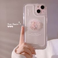 Ins เคสโทรศัพท์นิ่มมีโบว์คริสตัลสีชมพู,เคสฝาหลังสำหรับ Iphone 13 Pro Max 12 11 Pro Max XS Max XR 7 8 Plus