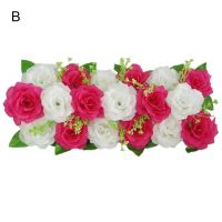 【LZ】►●○  Artificial Rose Flower Row Decoração Sem Rega Cor Brilhante Casamento DIY Linha De Flores Falsas Decoração De Casa