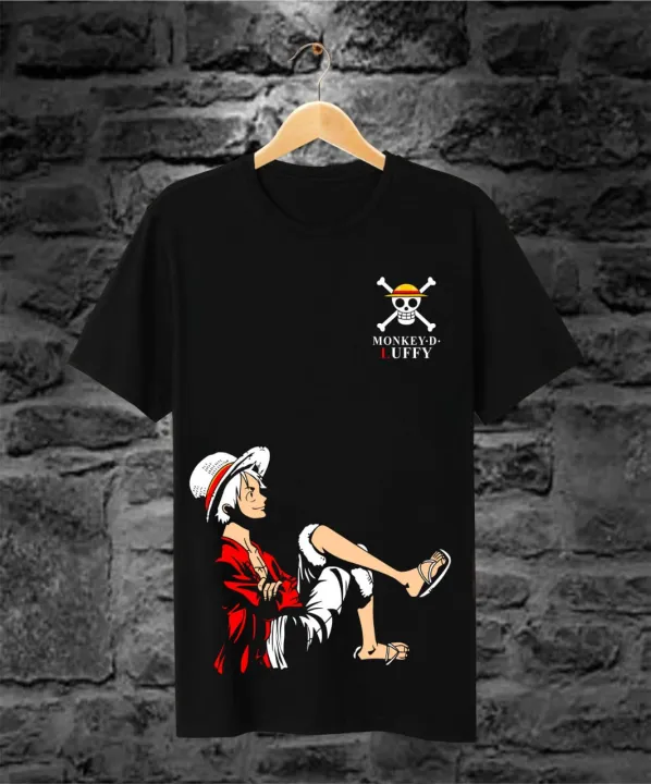T-Shirt LUFFY ONE PIECE DUDUK SAMPING KAOS DISTRO /MONKEY D LUFFY/ KAOS