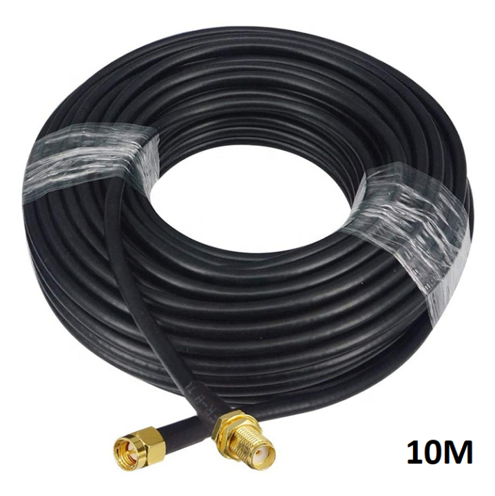 สาย-rp-sma-rg58-low-loss-male-to-female-สายอากาศ-4g-lte-wifi-antenna-connector-extension-cable-black-10-m