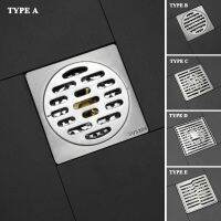 Stainless Steel Brushed Anti-odor Floor Drain Bathroom Kitchen Sink Shower Drain Waste Trap Drain 4 Inch Square Linear Drainage