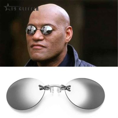 hot【DT】✙  Clip Glasses Round Rimless Sunglasses Frameless Men Eyeglasses UV400