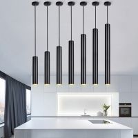 LED Dimmable Pendant Lights Long Tube Hanging Lamp 7W-15W Kitchen Island Dining Room Shop Bar Counter Cylinder Pipe Chandelier