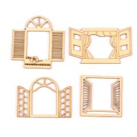 4pcs Photo Frame Ornaments wood Scrapbooking diy Craft handmade decoration for kids baby Embellishments mt2560