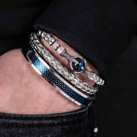 Luxury Set Men celet Stainless Steel Handmade Rope Bangles Men Eagle celets With Tigereye Natural Stone Gift Accessories