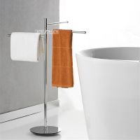 S401/S402 Bathroom Floor Type Towel Bar Stainless Steel Activity Bath Towel Rack No Punching Bathtub Toilet Movable Towel Holder