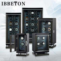 IBBETON ไม้นาฬิกา Winder อัตโนมัติ 2  4 6 9 12  กล่องจัดเก็บนาฬิกาไบโอเมตริกซ์มีลายนิ้วมือปลดล็อคกล่องนาฬิกาปลอดภัย กล่องเก็บนาฬิกา