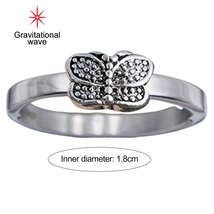 แหวนเงินลายคลื่นความโน้มถ่วงของผู้หญิงแหวนใส่นิ้วตกแต่งแบบยุโรปแฟชั่นสไตล์ย้อนยุคสำหรับสวมใส่ทุกวัน